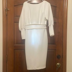 White New York & Co 3/4 length sleeve dress